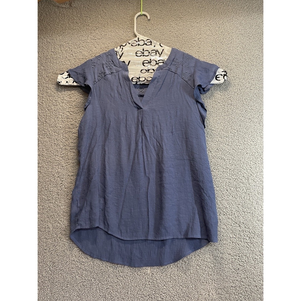 Comp Blu‎ Top Womens Sz M Blue Sleeveless Stretch Tunic Tank